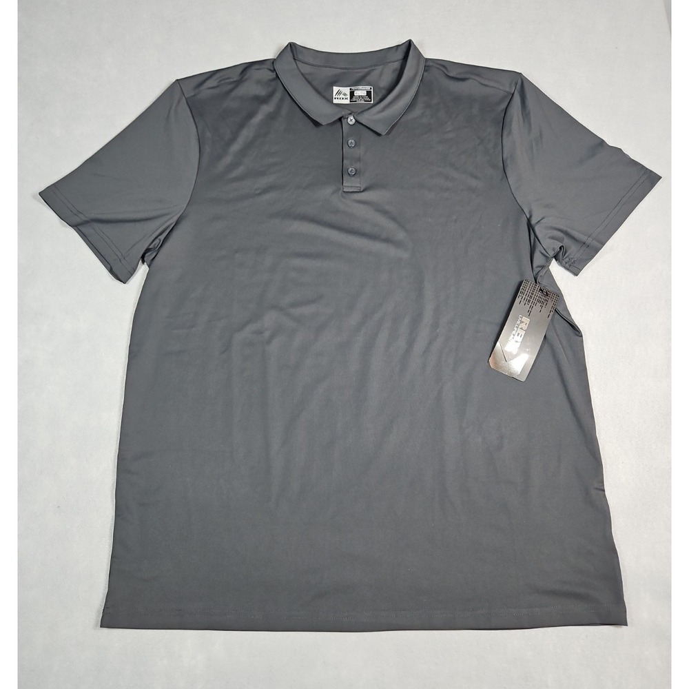 RBX Active Mens Dark Gray Performance Polo Shirt Size XL NWT‎